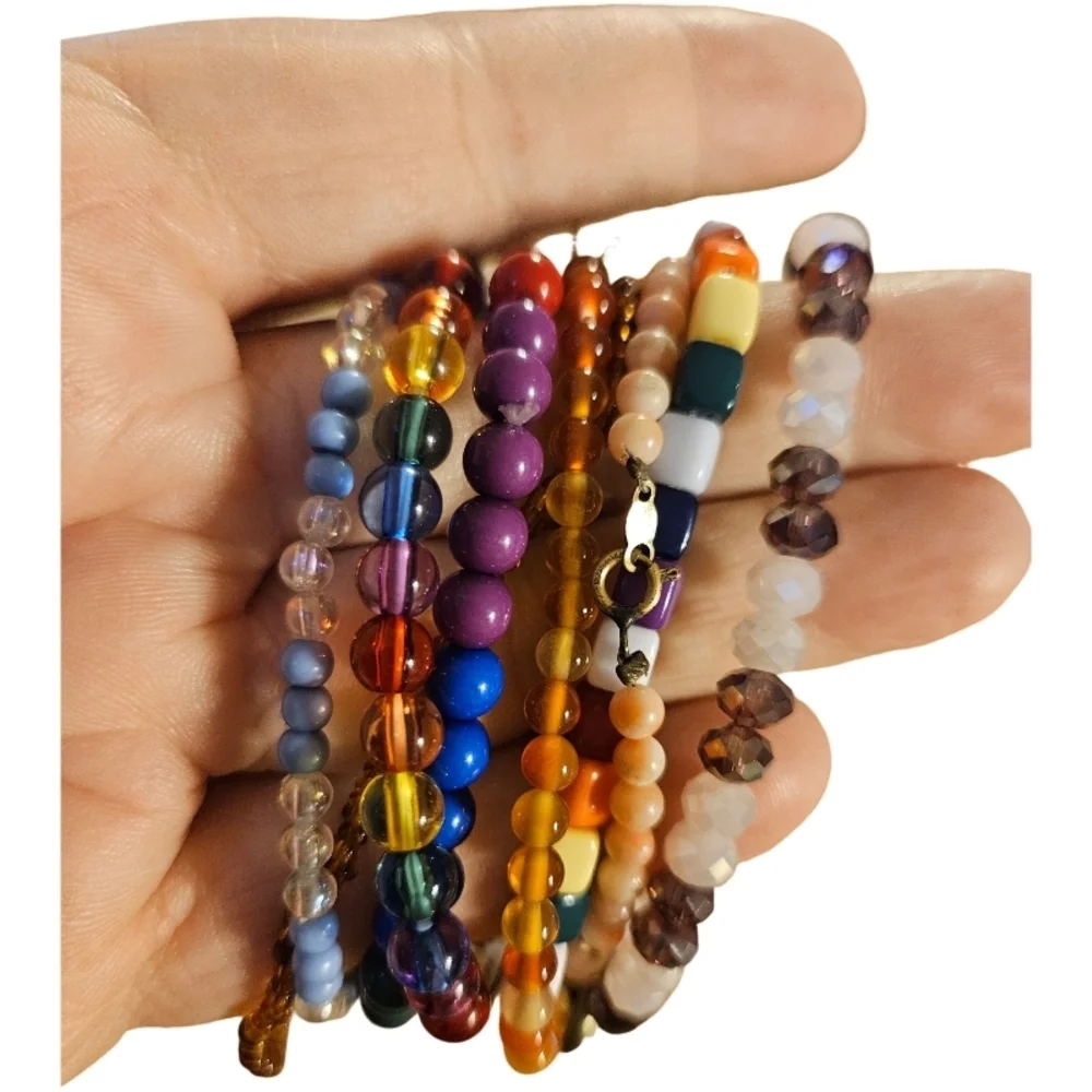 Lot 8 Pieces Bracelets Beaded Assorted